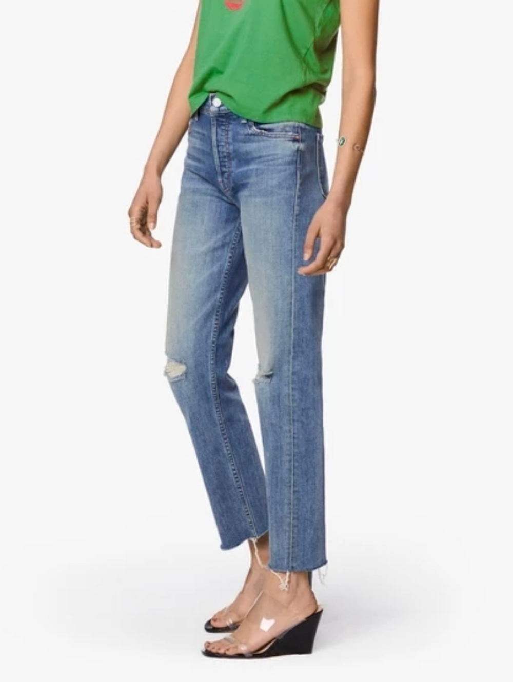 MOTHER The Tomcat Ankle Fray The Last Supper Destroyed Distressed High Rise Jean